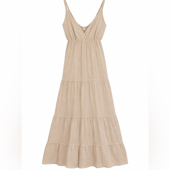 Seaspice Dresses & Skirts - Seaspice Peruvian Cotton Tiered Western Maxi Dress L Sandstone Beige